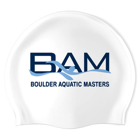 Boulder Aquatic Masters - Swimoutlet PO45819 (WHT/02) - Wrinkle-Free Silicone Swimming Cap