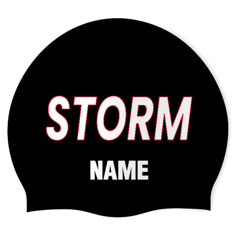 Storm Aquatics - Swimoutlet PO11834 (BLK/02/P) - Wrinkle-Free Silicone Swimming Cap