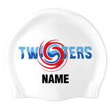 Twin Creeks Twisters - Swimoutlet PO78974 (WHT/03/P) - Wrinkle-Free Silicone Swimming Cap