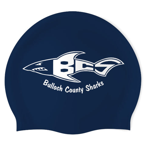 Splash in the Boro Sharks - Swimoutlet PO20716 (NBL/01) - Wrinkle-Free Silicone Swimming Cap