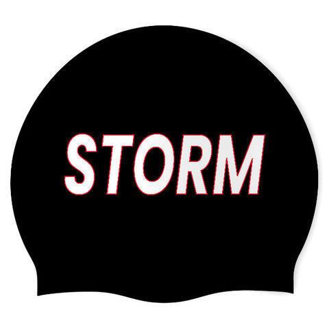 Storm Aquatics - Swimoutlet PO11834 (BLK/02) - Wrinkle-Free Silicone Swimming Cap