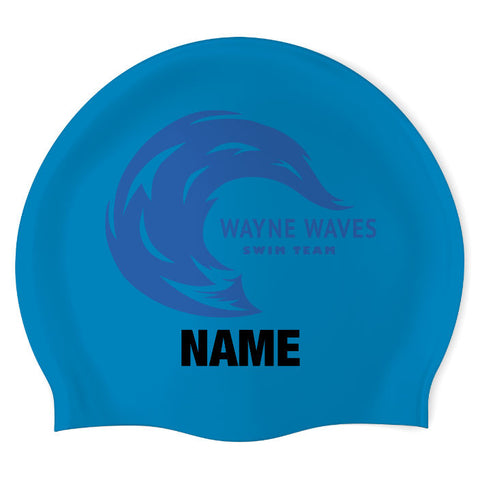 Wayne Waves Swim Team - Swimoutlet PO71247 (LIB/01/P) - Wrinkle-Free Silicone Swimming Cap