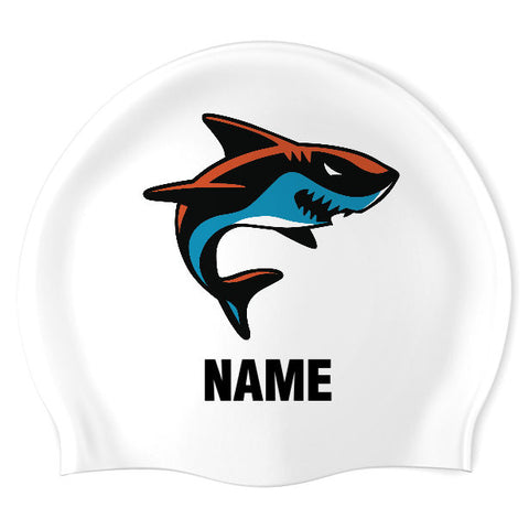 Amherst TigerSharks - Swimoutlet PO25570494 (WHT/05/P) - Wrinkle-Free Silicone Swimming Cap