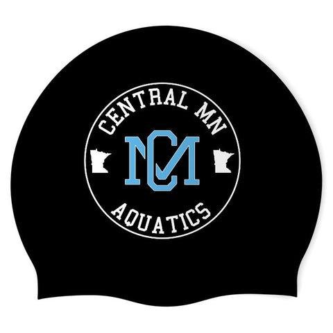 Central Minnesota Aquatics - Swimoutlet PO17889719 (BLK/02) - Wrinkle-Free Silicone Swimming Cap