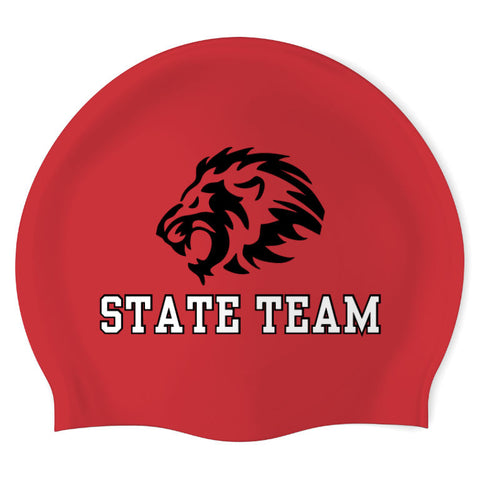Lansing High School - Swimoutlet - 25282373 (RED_02) - Wrinkle-Free Silicone Swimming Cap
