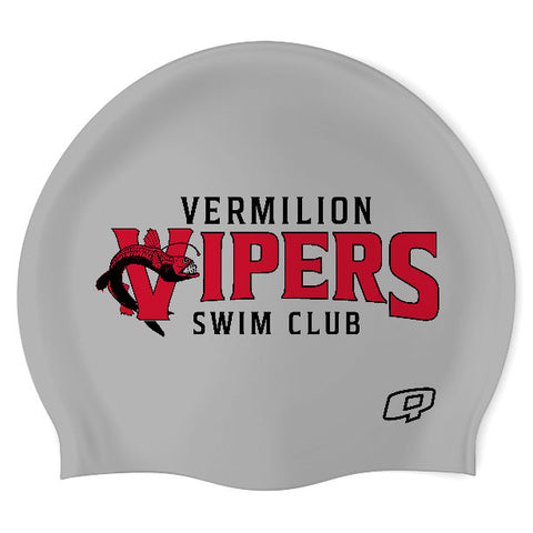 Vermillion Vipers (SIG/02) - Wrinkle-Free Silicone Swimming Cap
