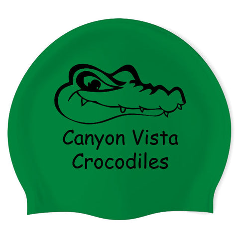 Canyon Vista Crocodiles - Swimoutlet PO25143228 (KEL/01) - Wrinkle-Free Silicone Swimming Cap