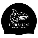 Lancaster Tiger Sharks - Swimoutlet PO76423 (BLK/01) - Wrinkle-Free Silicone Swimming Cap