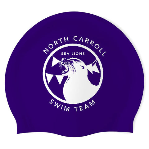 North Carroll Sea Lions - Swimoutlet PO2943-0155 (PUR/01) - Wrinkle-Free Silicone Swimming Cap