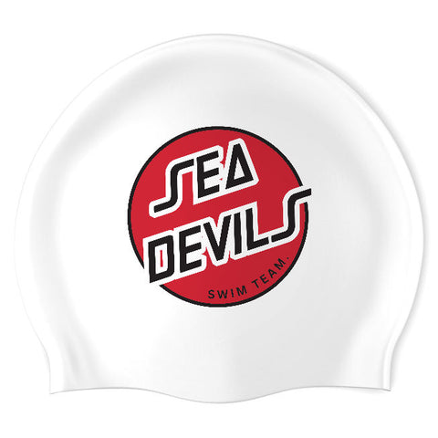 Danville Sea Devils - Swimoutlet PO2943-0147 (WHT/02) - Wrinkle-Free Silicone Swimming Cap