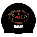Baldwinsville Sharks - Swimoutlet PO59236 (BLK/02/P) - Wrinkle-Free Silicone Swimming Cap