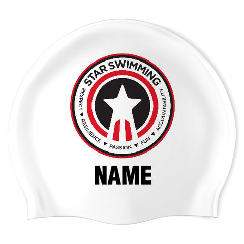 STAR Swimming - Swimoutlet PO26066480 (WHT/02/P) - Wrinkle-Free Silicone Swimming Cap