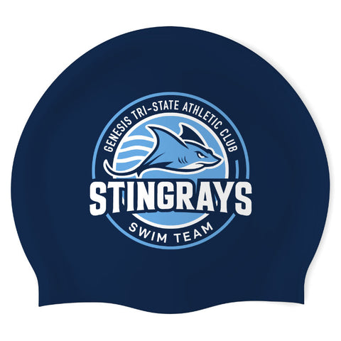 Genesis Tri-State Athletic Club - Swimoutlet PO73487 (NBLU_02) - Wrinkle-Free Silicone Swimming Cap