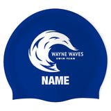 Wayne Waves Swim Team - Swimoutlet PO71247 (RBL/01/P) - Wrinkle-Free Silicone Swimming Cap