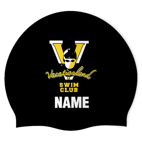 Vacationland Swim Club - Swimoutlet PO2943-0160 (BLK/02/P) - Wrinkle-Free Silicone Swimming Cap