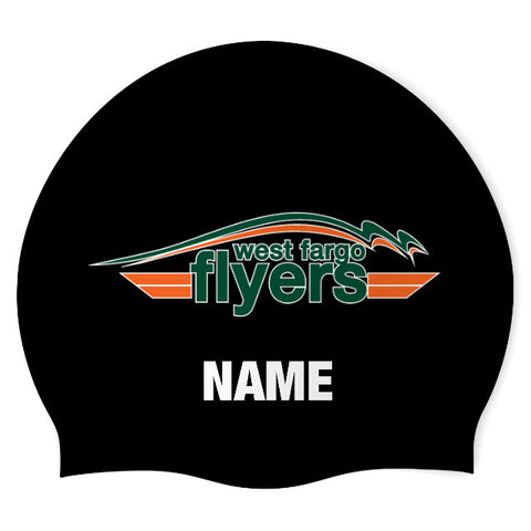 West Fargo Flyers Swim Team - Swimoutlet 15007 (BLK-03-P) - Wrinkle-Free Silicone Swimming Cap