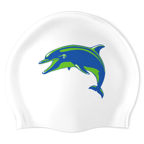 Willow Creek Dolphins - Swimoutlet PO26283913 (WHT/02) - Wrinkle-Free Silicone Swimming Cap