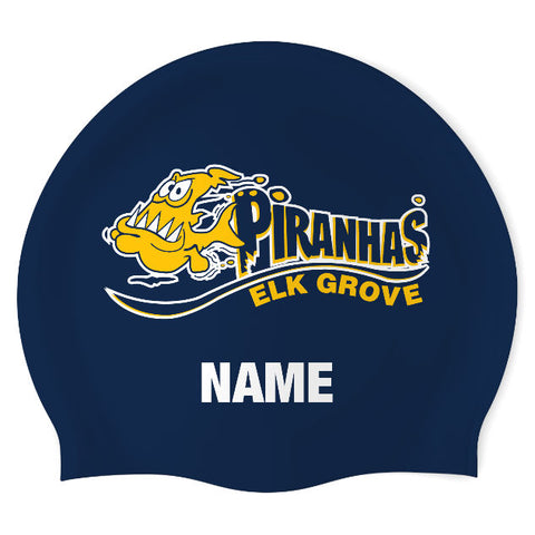 Elk Grove Piranhas - Swimoutlet PO20605 (NBL/02/P) - Wrinkle-Free Silicone Swimming Cap