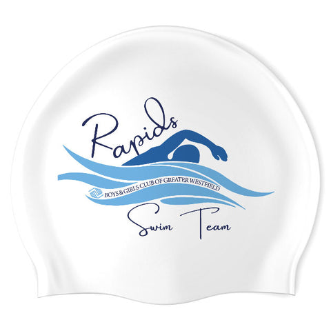 Westfield Rapids Swim Team - Swimoutlet PO25576613 (WHT/03) - Wrinkle-Free Silicone Swimming Cap