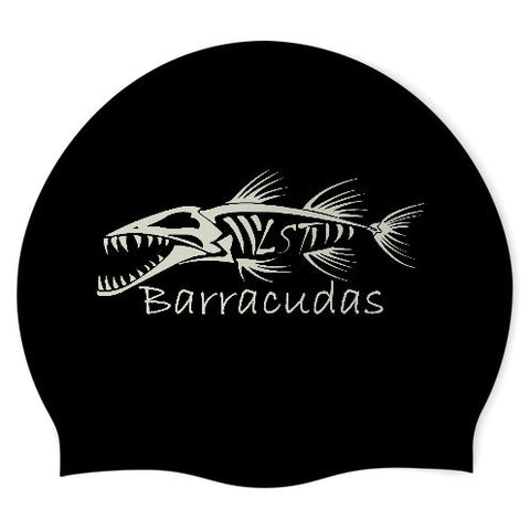 Lebanon Barracuda Swim Team - Swimoutlet PO69342 (BLK/01) - Wrinkle-Free Silicone Swimming Cap