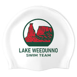 Lake Weedunno Swim Team - Swimoutlet PO26279691 (WHT/02) - Wrinkle-Free Silicone Swimming Cap