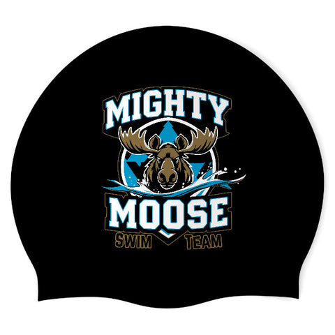 Mighty Moose Swim Team - Swimoutlet PO77056 (BLK/03) - Wrinkle-Free Silicone Swimming Cap