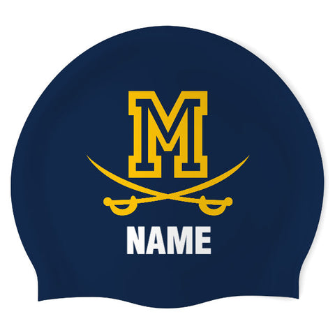 Mount De Sales Academy Swim Team - Swimoutlet PO30636 (NBL/01/P) - Wrinkle-Free Silicone Swimming Cap