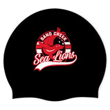 Sand Creek Sea Lions - Swimoutlet PO 71462 (BLK/02) - Wrinkles Free Silicone Swimming Cap
