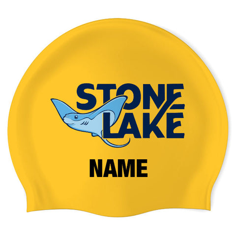 Stone Lake Stingrays  - Swimoutlet PO1637-0074 (YEL/03/P) - Wrinkle-Free Silicone Swimming Cap
