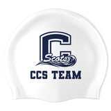 Carlmont High School - Swimoutlet PO26060137 (WHT/01) - Wrinkle-Free Silicone Swimming Cap