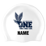 Eagle's Landing High School Swim Team - Swimoutlet PO25796818 (WHT/01/P) - Wrinkle-Free Silicone Swimming Cap