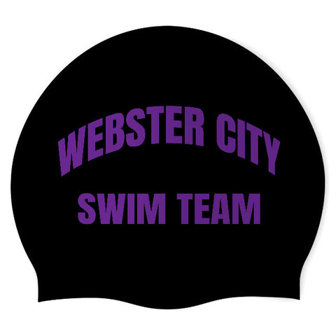 City of Webster - Swimoutlet PO26225605 (BLK/01) - Wrinkle-Free Silicone Swimming Cap