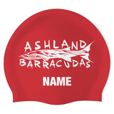 Ashland Barracudas Team - Swimoutlet PO# (RED/01/P) - Wrinkles Free Silicone Swimming Cap