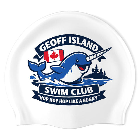 Geoff Island Swim Club - Swimoutlet PO25856266 (WHT/03) - Wrinkle-Free Silicone Swimming Cap