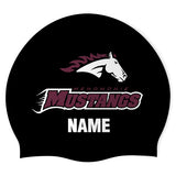 Menomonie HS Boys' Swim Team - Swimoutlet PO25768851 (BLK/04/P) - Wrinkle-Free Silicone Swimming Cap