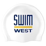 Swim West (WHT/02) - Wrinkle-Free Silicone Swimming Cap