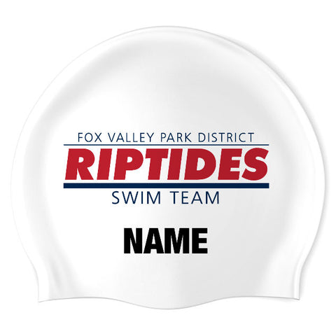 Fox Valley Park District Riptides - Swimoutlet PO58810 (WHT/02/P) - Wrinkle-Free Silicone Swimming Cap