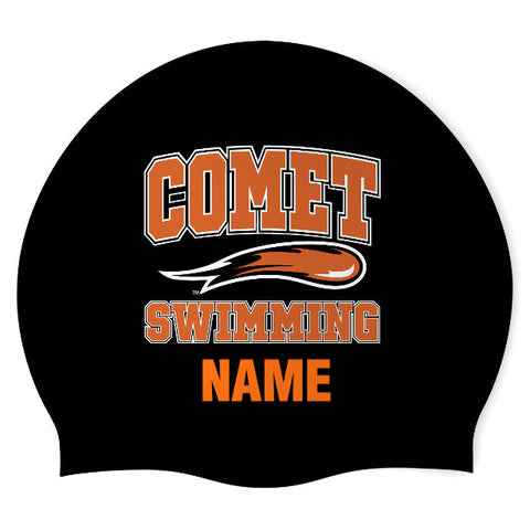 Charles City YMCA - Swimoutlet PO25748703 (BLK/02/P) - Wrinkle-Free Silicone Swimming Cap