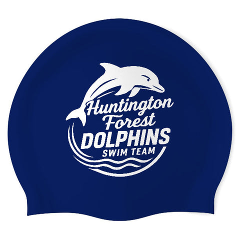 Huntington Forest Dolphins - Swimoutlet PO26175254 (NBL/01) - Wrinkle-Free Silicone Swimming Cap