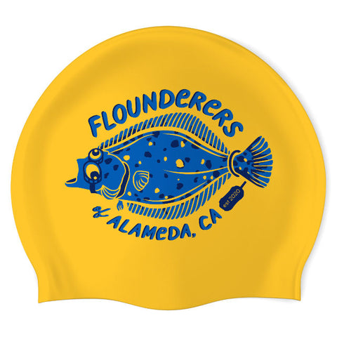 Crown Beach Flounderers - Swimoutlet PO46665 (YEL/02) - Wrinkle-Free Silicone Swimming Cap