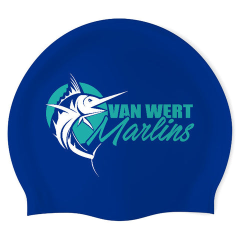 Van Wert Marlins - Swimoutlet PO25597018 (RBL/02) - Wrinkle-Free Silicone Swimming Cap