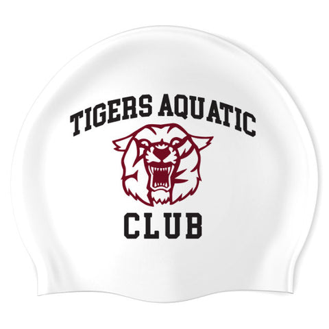 TIGERS AQUATIC CLUB - Swimoutlet 25597363 (WHT-02) - Wrinkle-Free Silicone Swimming Cap