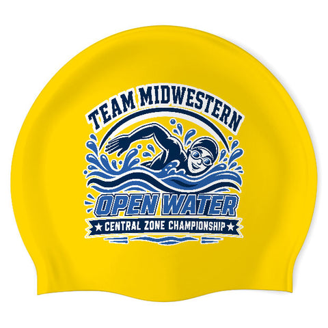 TEAM MIDWESTERN - Swimoutlet PO26230414 (YEL/03) - Wrinkle-Free Silicone Swimming Cap