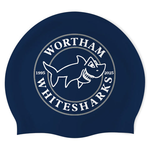 Wortham Whitesharks - Swimoutlet PO17904711 (NBL/02) - Wrinkle-Free Silicone Swimming Cap
