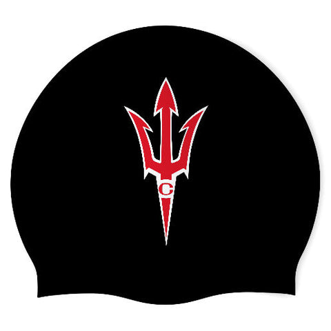 Clinton High School Boys' Swim Team - Swimoutlet PO 26579553 (BLK/02) - Wrinkle-Free Silicone Swimming Cap