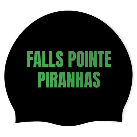 Falls Pointe Piranha - Swimoutlet PO48501 (BLK/01) - Wrinkle-Free Silicone Swimming Cap