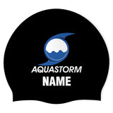 AquaStorm - Swimoutlet PO58690 (BLK/02/P) - Wrinkle-Free Silicone Swimming Cap
