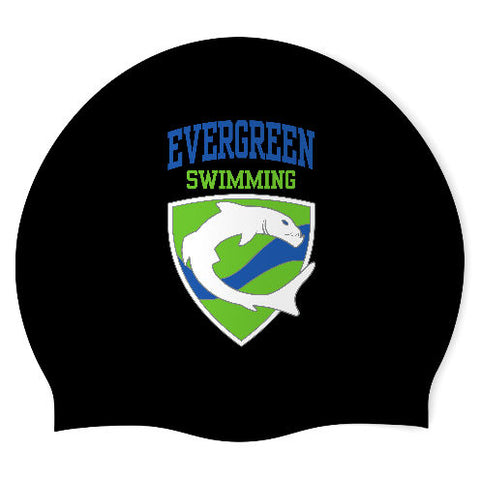 Evergreen Country Club Barracudas - Swimoutlet PO26235404 (BLK/04) - Wrinkle-Free Silicone Swimming Cap