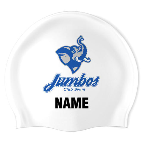Jumbos Swim Club - Swimoutlet PO26141366 (WHT/02/P) - Wrinkle-Free Silicone Swimming Cap