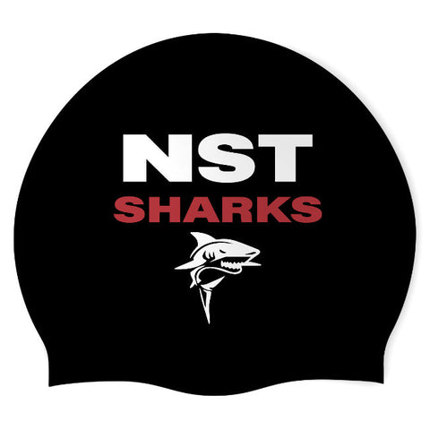 NST SHARKS - Swimoutlet PO25508795 (BLK/02) - Wrinkle-Free Silicone Swimming Cap